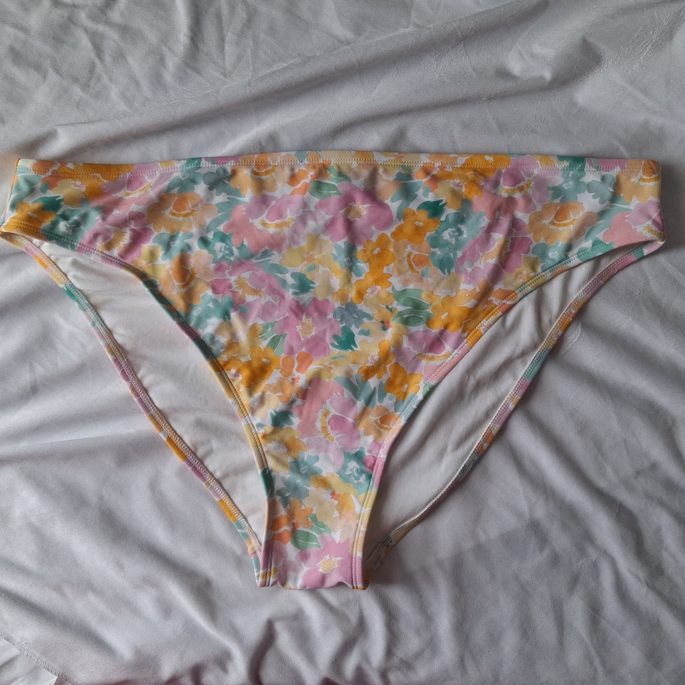 Wild Fable Floral Bikini Bottom Only - Pink, Yellow, Green